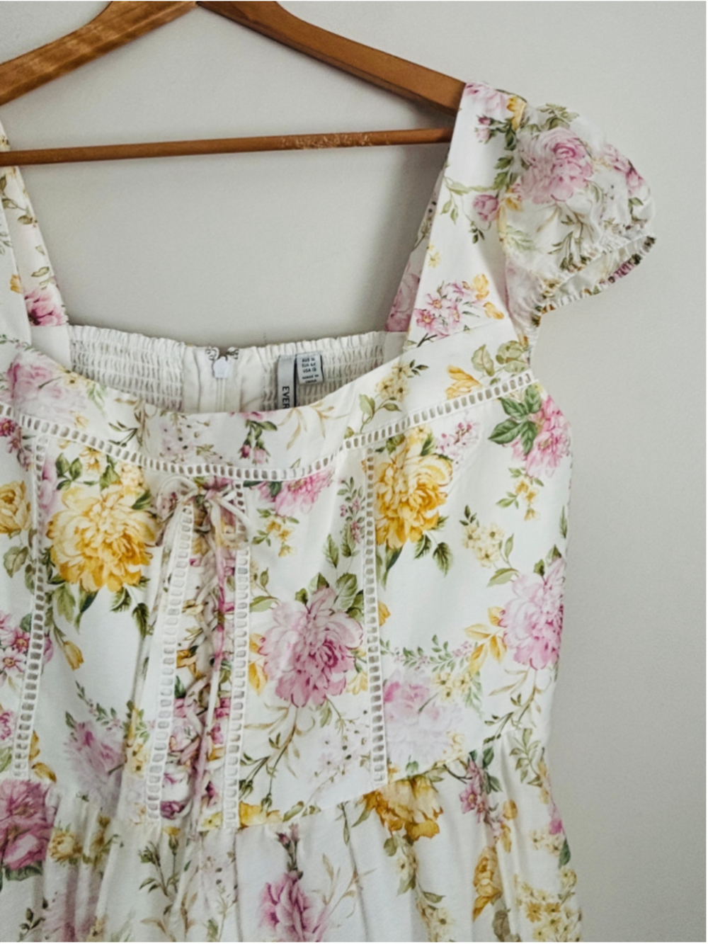 Ever New Romana CottageCore Tiered Floral Puff Sleeve Maxi Dress Size 12 Boho - Picture 11 of 16